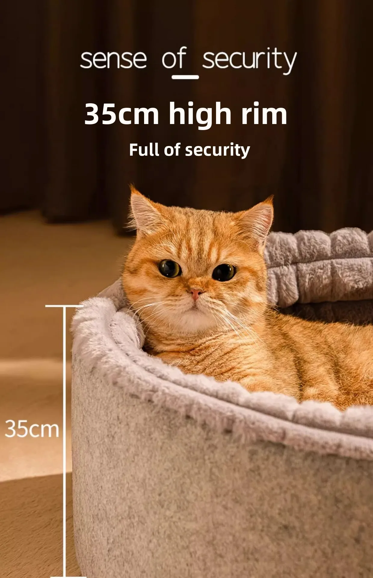 Warm kitten sleeping house with insulated cotton interior.