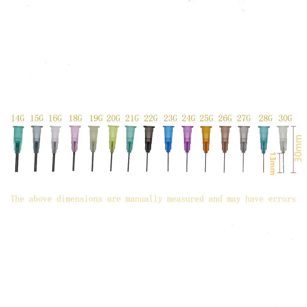 Liquid Syringe 50pcs/Bag Straight Precision Dispenser Blunt Needles Tips 14/15/16/18/19/20/21/22/23/24/25/26/27/28/30G