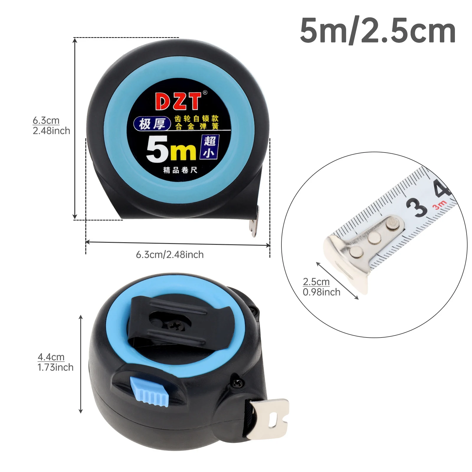 Tape measure measuring tape measuring ruler Steel Tape Measure 3 / 5 / 7.5 10 Meters Thickened Self-locking Rubberized Woodworking Tool Rulers Precise and Clear