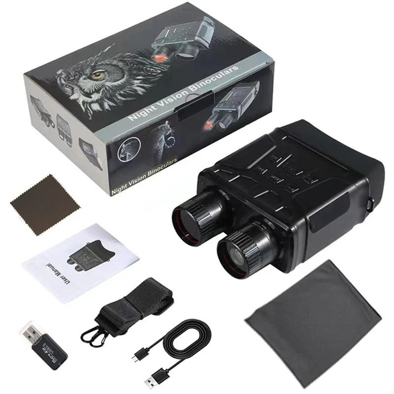 Digital Zoom 300m Binoculars Night Vision Device R6 850nm Infrared 1080P HD 5X Digital Zoom Telescope Outdoor Day Night Dual Use