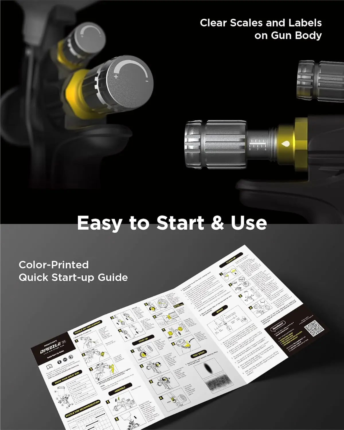 Air Spray Gun Premium Kit Easy to Use Paint Gun for Cars & House Painting 1.3/1.5/1.7mm Nozzles with Paint Sprayer Accessories