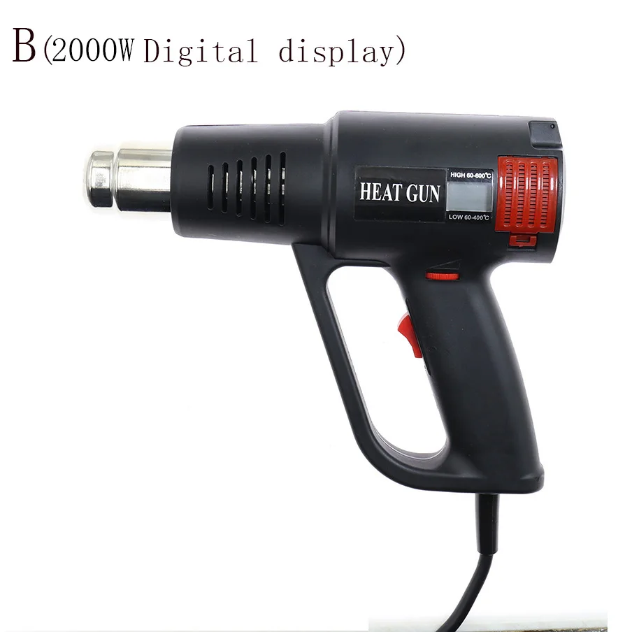 Hot Air Gun 2000W High Quality Black Digital Display Knob Type Power Hair Dryer Shrink Wrapping Thermal Car Film Repair Tool 220 6