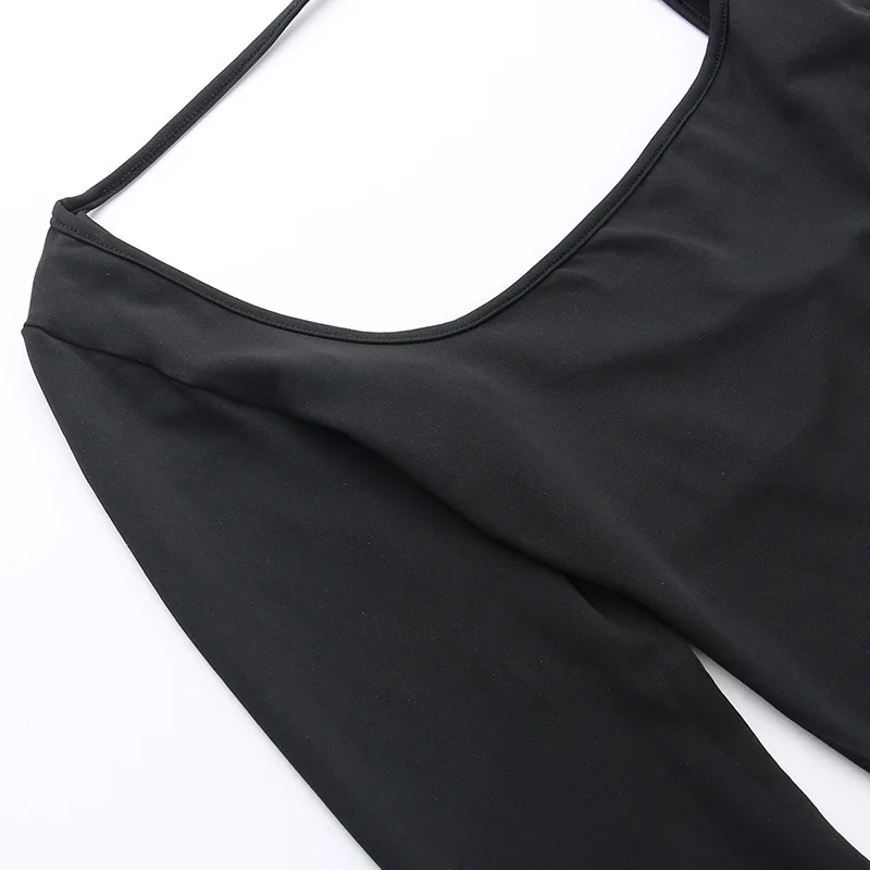 One-Pieces Lenceria Femenina Bandage Body Feminino Backless Tops For Women Rave Outfit Long Sleeve Black Sexy Bodysuit Lingerie