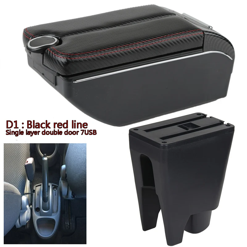 

For Peugeot 107 Citroen C1 Toyota Aygo BJ armrest box central Store content box car-styling decoration With cup holder USB
