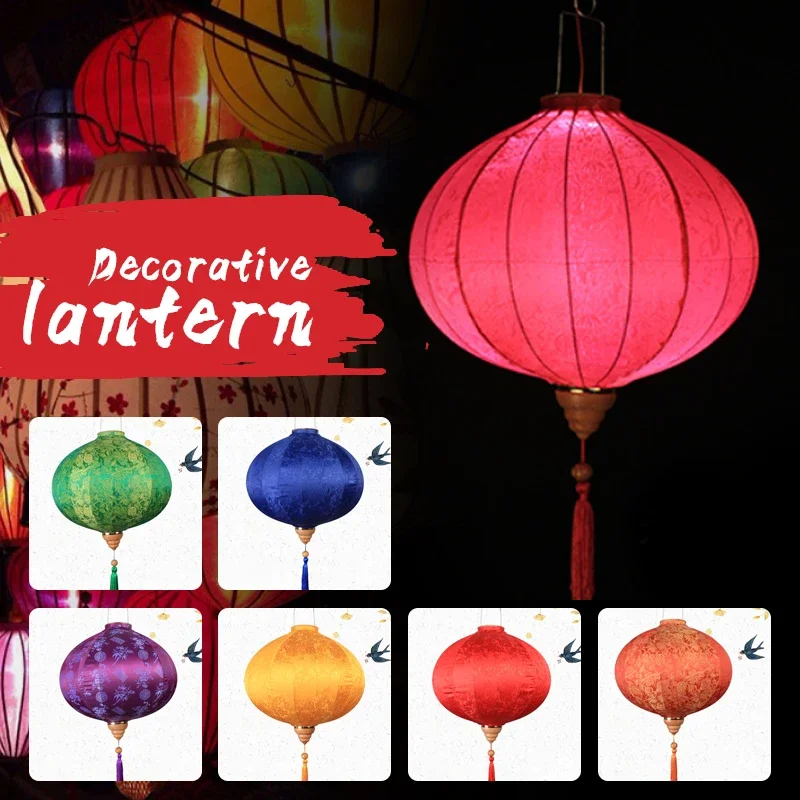 Description Picture 5 of itemChinese Floral Silk Lanterns 12/14 Inch Japan Vietnam Mid-autumn Traditional Lantern For New Year Wedding Party Spring Decor
