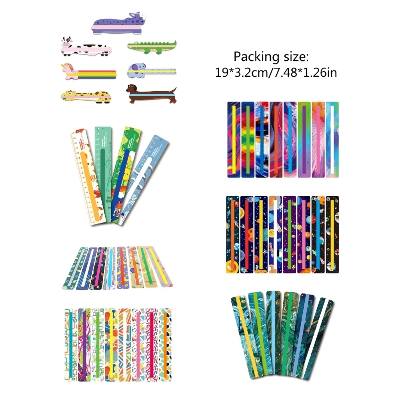 Bookmarks Stationery Supplies 1 Pack Strips for Kids Dyslexia Tools Reading Rulers Bookmarks for Kids Highlighter Reading Trackers