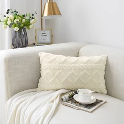 27*44Cm Pillow Cover Sofa Backrest Cover Twists Braid Pillowcase comfy Pillow Cushion Double-Sided Jacquard Pillowcase