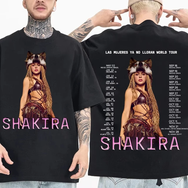 Shakira World Tour 2026 Cotton Printed T-shirt Man Woman Harajuku Short Sleeve O-neck Casual Oversized Unisex T-Shirt Summer