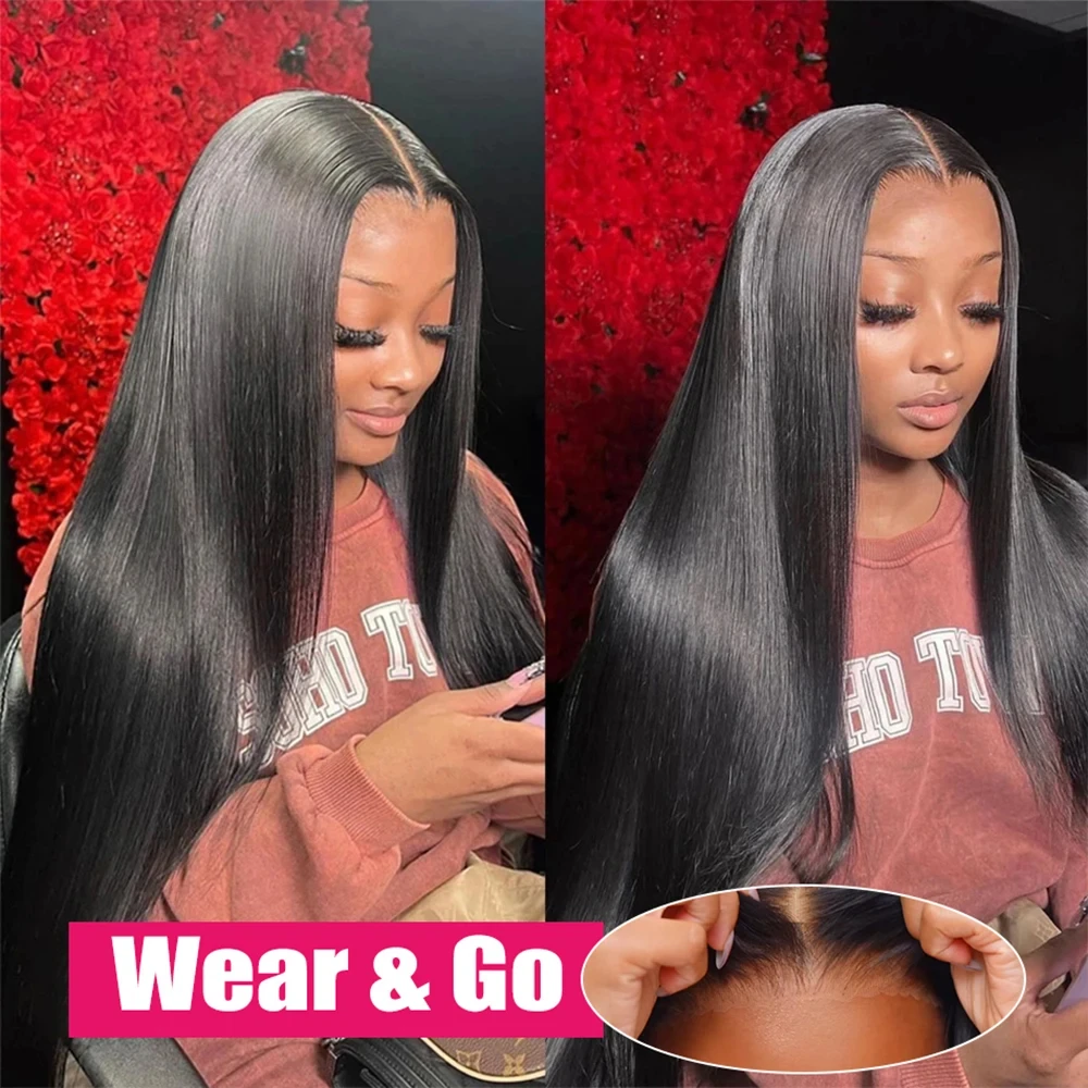 Bone Straight 13x6 HD Lace Frontal Wig Pre Plucked Pre Cut Glueless Wig Human Hair Ready to Wear 250 Density Human Hair Wigs