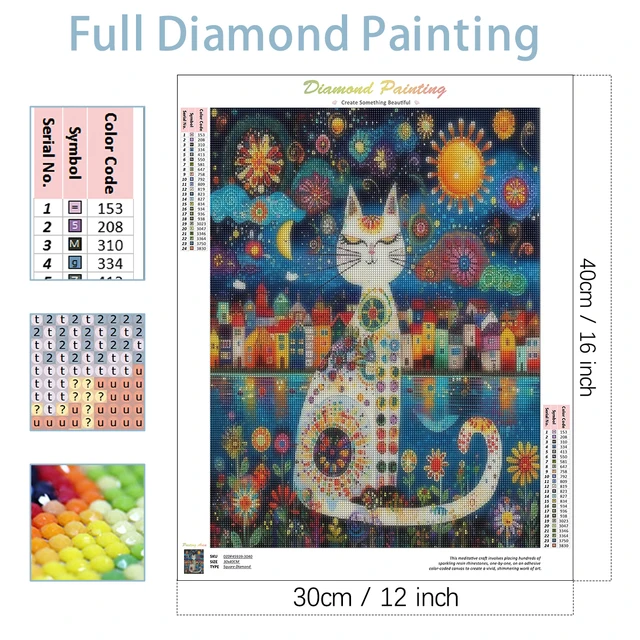 Peinture diamant thème chat coloré, photo personnalisée 5d, broderie complète de diamant rond, Art Animal, décoration d'intérieur 2