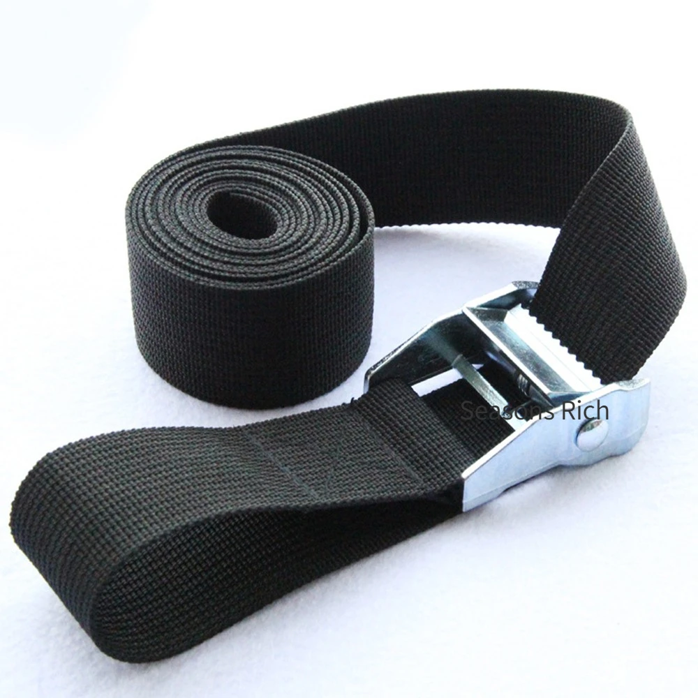 New 6M*25mm Black Tie Down Strap Strong Ratchet Belt Luggage Bag Cargo Lashing With Metal Buckle Dropshipping