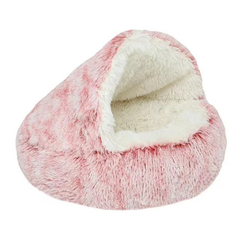 

Мягкая Плюшевая круглая кровать для кошек матрас для домашних животных теплая удобная корзина для кошек и собак 2 в 1 спальный мешок гнездо для маленьких собак