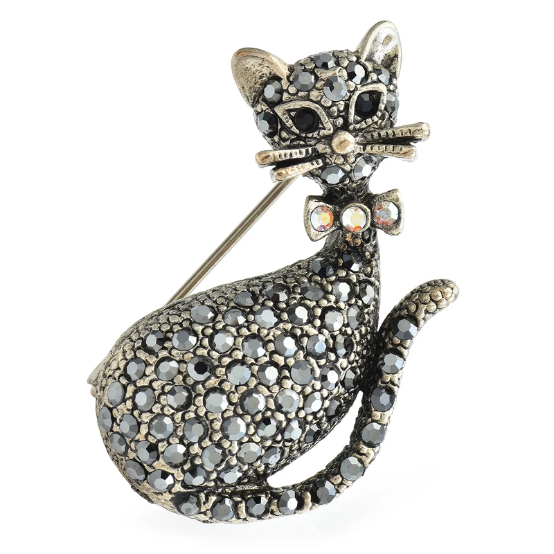 WulibabyVintageCatBroochesWomenUnisexClassicHighQualityLovely