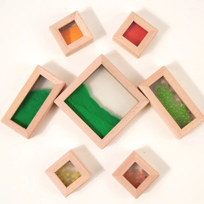 Sensory Wooden Block Set Acrylic Rainbow Building Toy Suitable For Children's STEM Learning Gift Rainbow Stacking Block Game