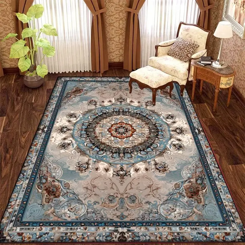 

Retro American Style Carpet Living Room Decoration Large Area Rug Home Luxury Bohemia Carpets Bedside Sofa Floor Mat tapis salon