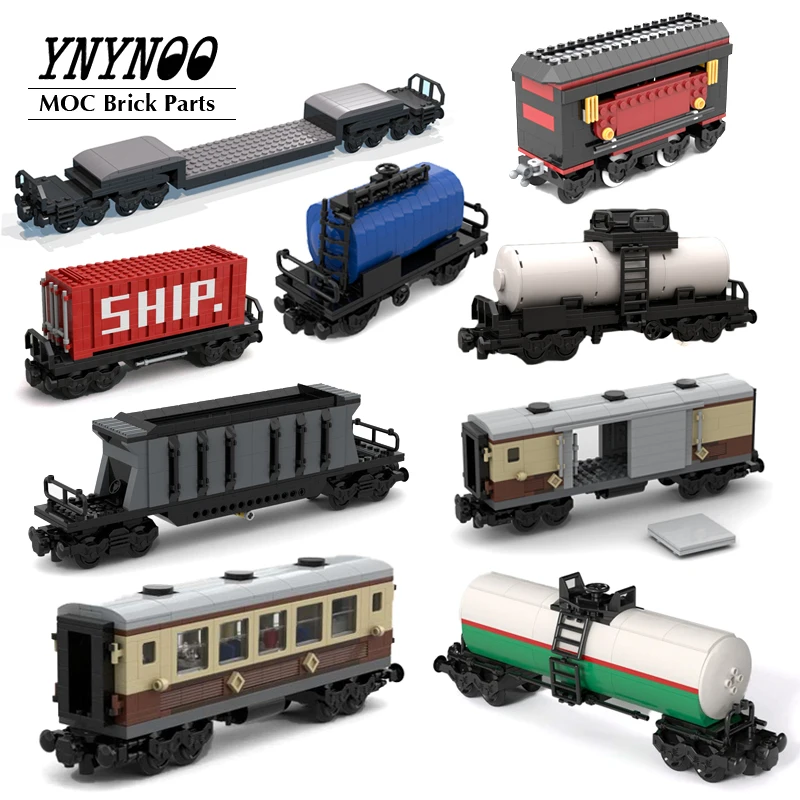 Moc Octan Train Tank Car E Emerald Night Carriage 10194 Mod Hopper Wagon Treni Carrello Con Buffer Building Blocks City Bricks