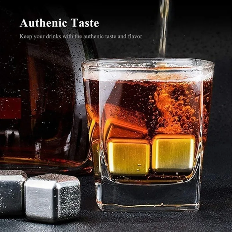 304 Stainless Steel Whiskey Stones Ice Cubes Magic Vodka Wine beer Cooler Bar Natural Whisky Rock Cooler Sipping Chiller Tool whiskey ice cubes set whiskey stones