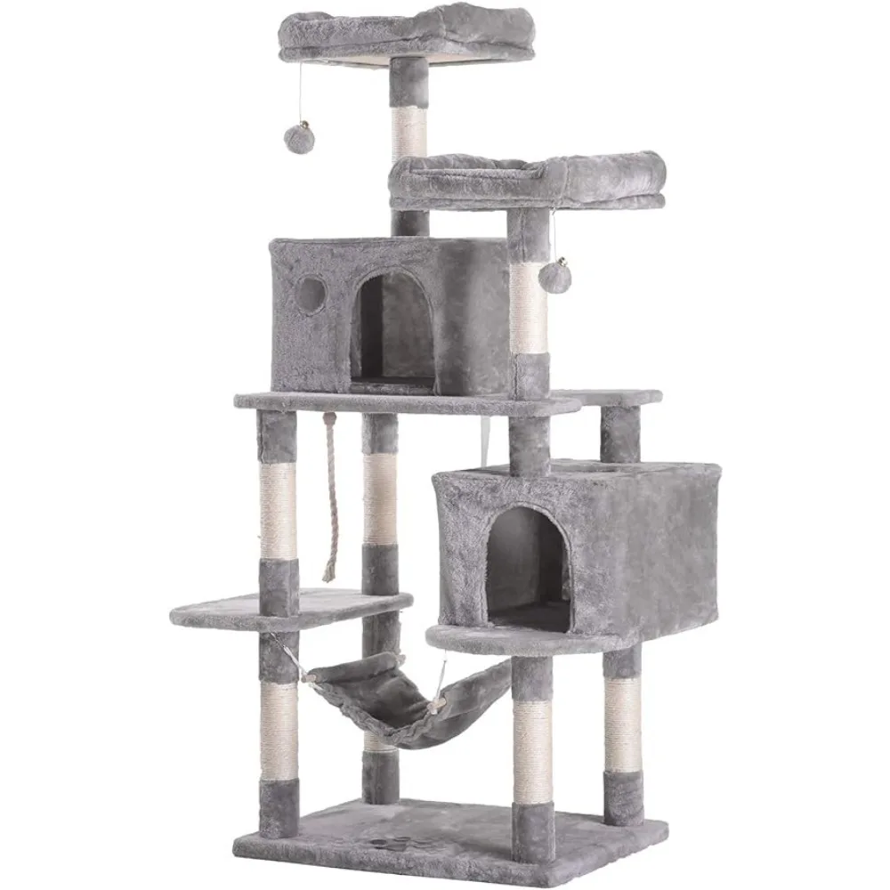 

Large Multi-Level Cat Tree Condo Furniture With Sisal-Covered Scratching Posts Beds and Furniture 2 Bigger Plush Condos Cats Pet