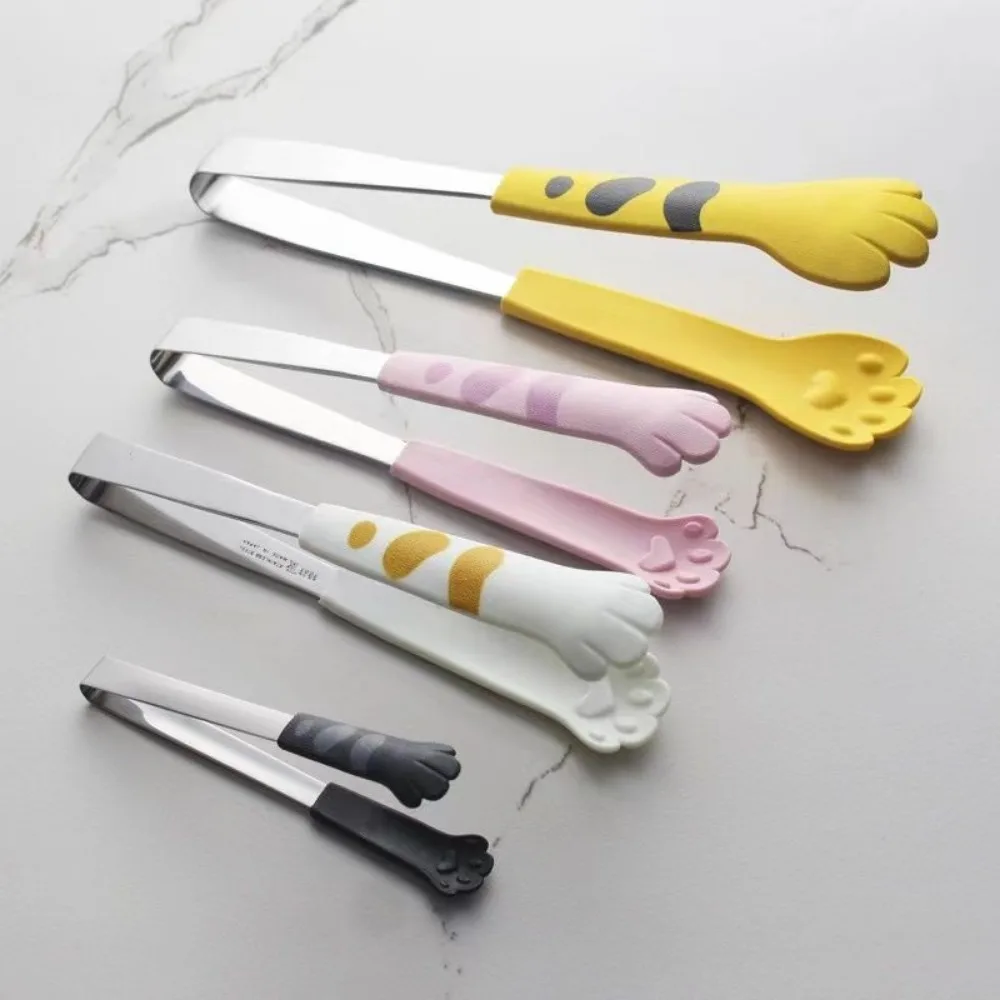 Japanese-style Cute Cat's Paw Stainless Steel Food Clip,Cheap Handling Stock Baking, Ramen Noodle Wrap,Dessert Tools,Barbecue