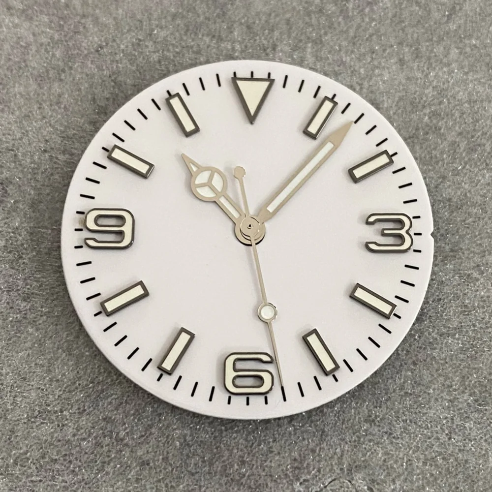 Watch Dial 28.5mm + Watches Hands Green Luminous Modified 369 Nail Watch Face Accessories Fit NH35/NH36/4R/7S Movement watch face accessories,watch dial accessories
