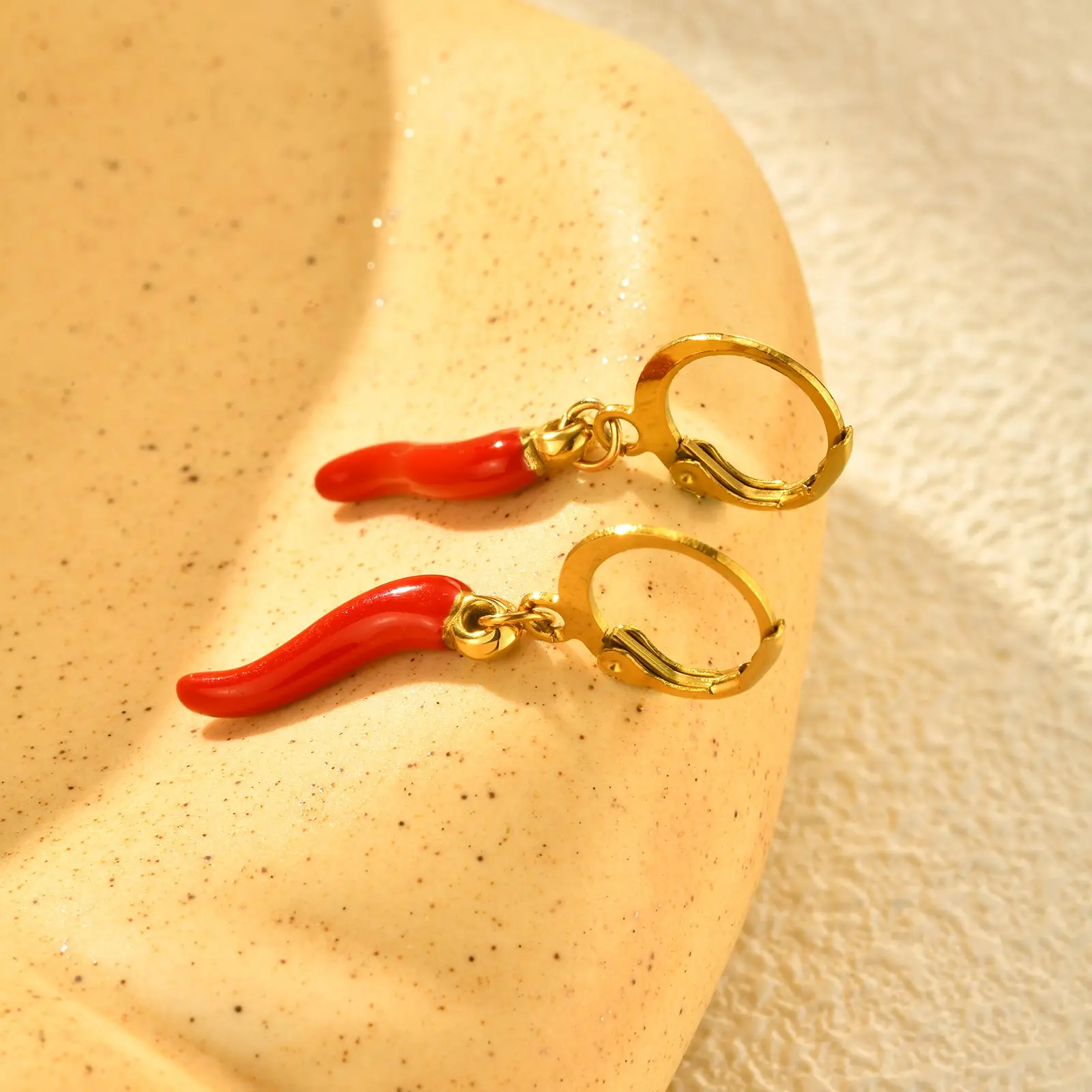 Creative Red Chili Pepper Charm Earrings for Women Trendy