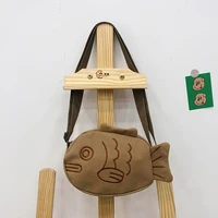 Fish Shape Canvas Messenger Bag Fashion Cute Embroidery Portable Zippered Small Purses Handbags Mini Crossbody Bag - Image 4