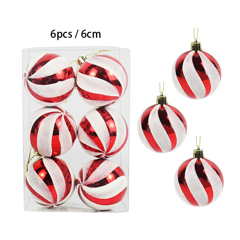 thumbnail image 1 of 1 caja de bolas navideñas de plástico doradas de 3 a 6 cm, regalo para árbol de Navidad, adornos colgantes para Navidad 2024, decoración para el hogar y fiestas navideñas, 1 of 5