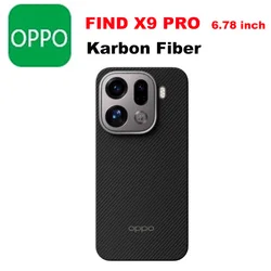 Enhanced Magnetic Matte Karbon Fiber Shockproof Back Cover with Wireless Charging Compatibility for OPPO Find X9 Pro (Black Karbon)