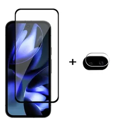 Premium Full Cover Tempered Glass Screen Protector with HD Clarity - Pixel 9A (1 Glass and 1 Lens)