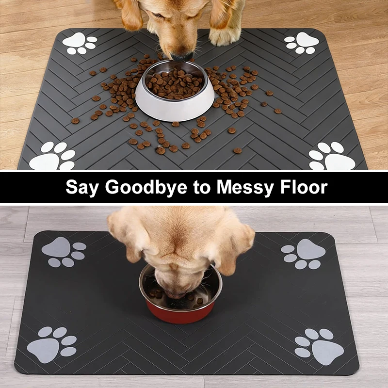 Absorbent Quick-Dry Pet Feeding Mat with Non-Slip Rubber Backing 6