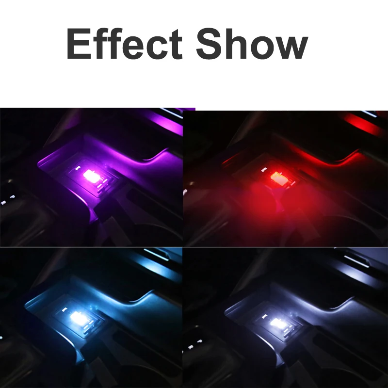 Compact USB LED Interior Ambient Light - Decorative & Emergency Car Lighting Accessory