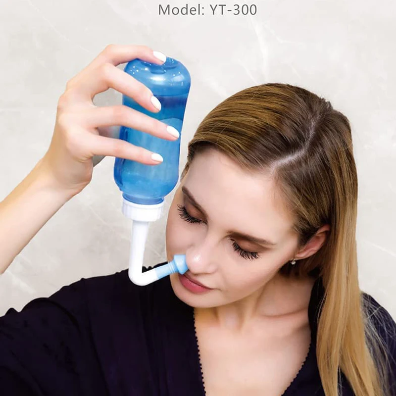 Irygator do nosa dla dorosłych dzieci butelka do płukania nosa myjka do nosa ochraniacz do nosa unikaj alergicznego RhinitisNeti 300/500ML