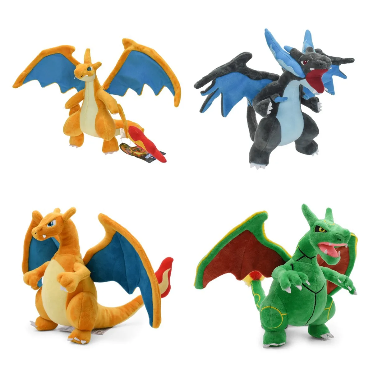 10 Pz/Lotto Pokemon Peluche Mega Q Lucido Charizard Xy Blu E Giallo Farcito Giocattolo Charizard Rayquaza Fusibile Peluche Drago Peluche Bambole