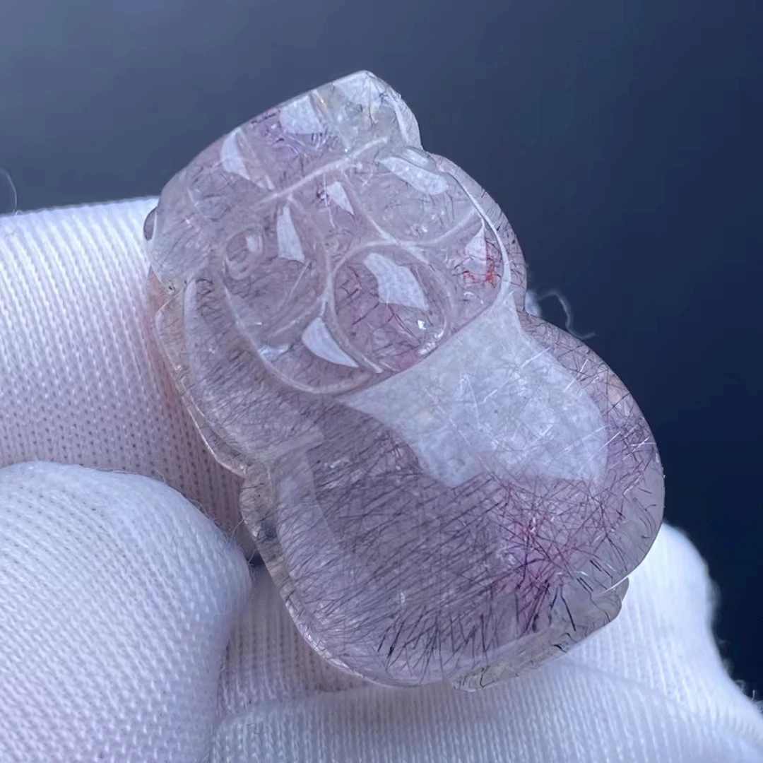 Ciondolo Al Quarzo Rutilato Rosso Naturale Super Seven 7 Pi Xiu 23*15*11Mm Brasile Super Seven Collana Aaaaa