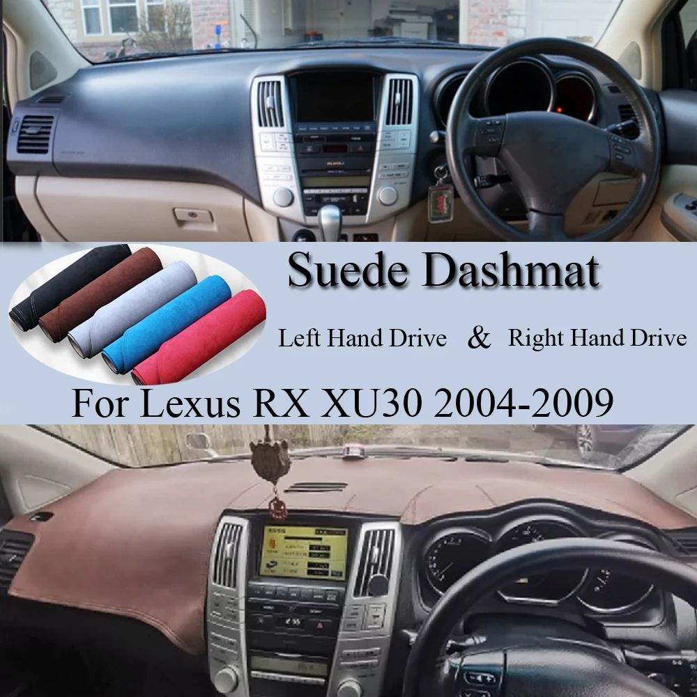 렉서스 RX XU30 2004-2009 RX300 RX330 RX350 RX400 스웨이드 가죽 대시매트 대시보드 커버 패드 햇빛 가리개 카펫 액세서리