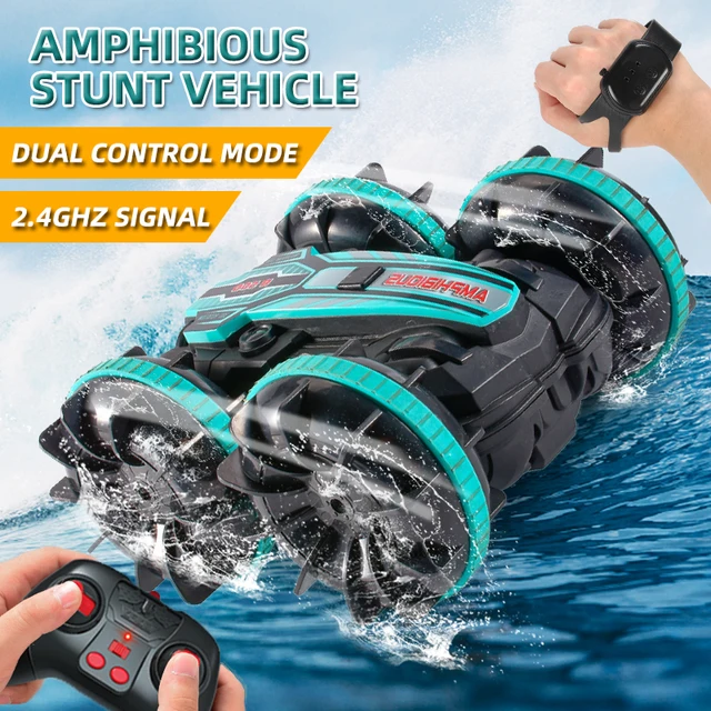 RC Car Toys 4wd Remote Control Car Amphibious Vehicle Boat RC Stunt  Drift Cars 2.4G Gesture Controlled Car Toy For Kid Children 1