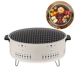 Charcoal Fire Stove Portable Round BBQ Grill Multifunctional Versatile Charcoal Oven for Outdoor Camping Picnic Travel