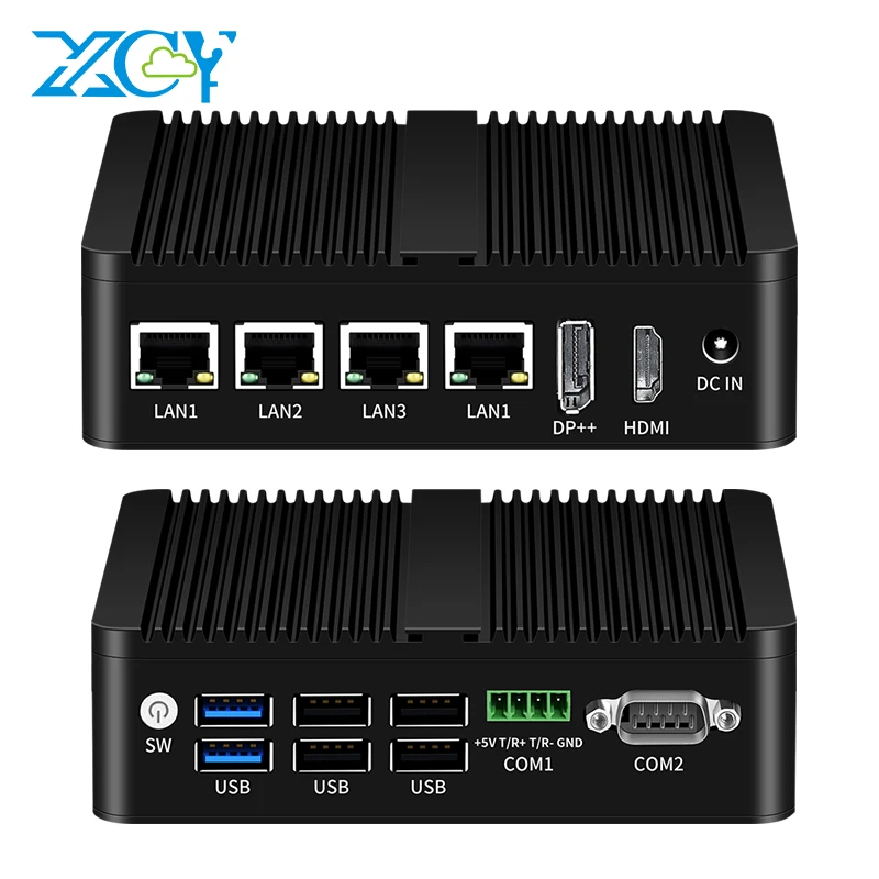 인텔 프로세서 팬리스 산업용 미니 컴퓨터, 리눅스 Pfsense 방화벽, 소프트 라우터, 4x LAN 포트, 2x COM RS485 RS232 Win11, N100  Best Top5