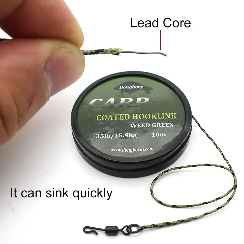 10m Carp Fishing Line Lead core Hook Link 12 Braided Leader Line 35/45/55LB Carp Hair Rig Wire Fishing Accessories fishing line,fishing tackle