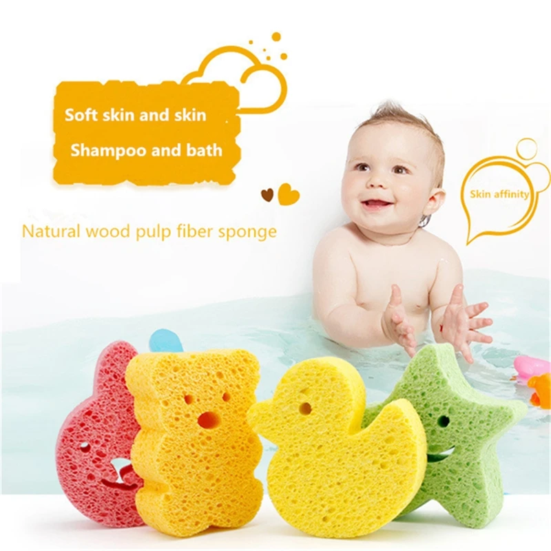 Baby Bath Brushes Baby Infant Shower Faucet Wash Child Sponge Rub