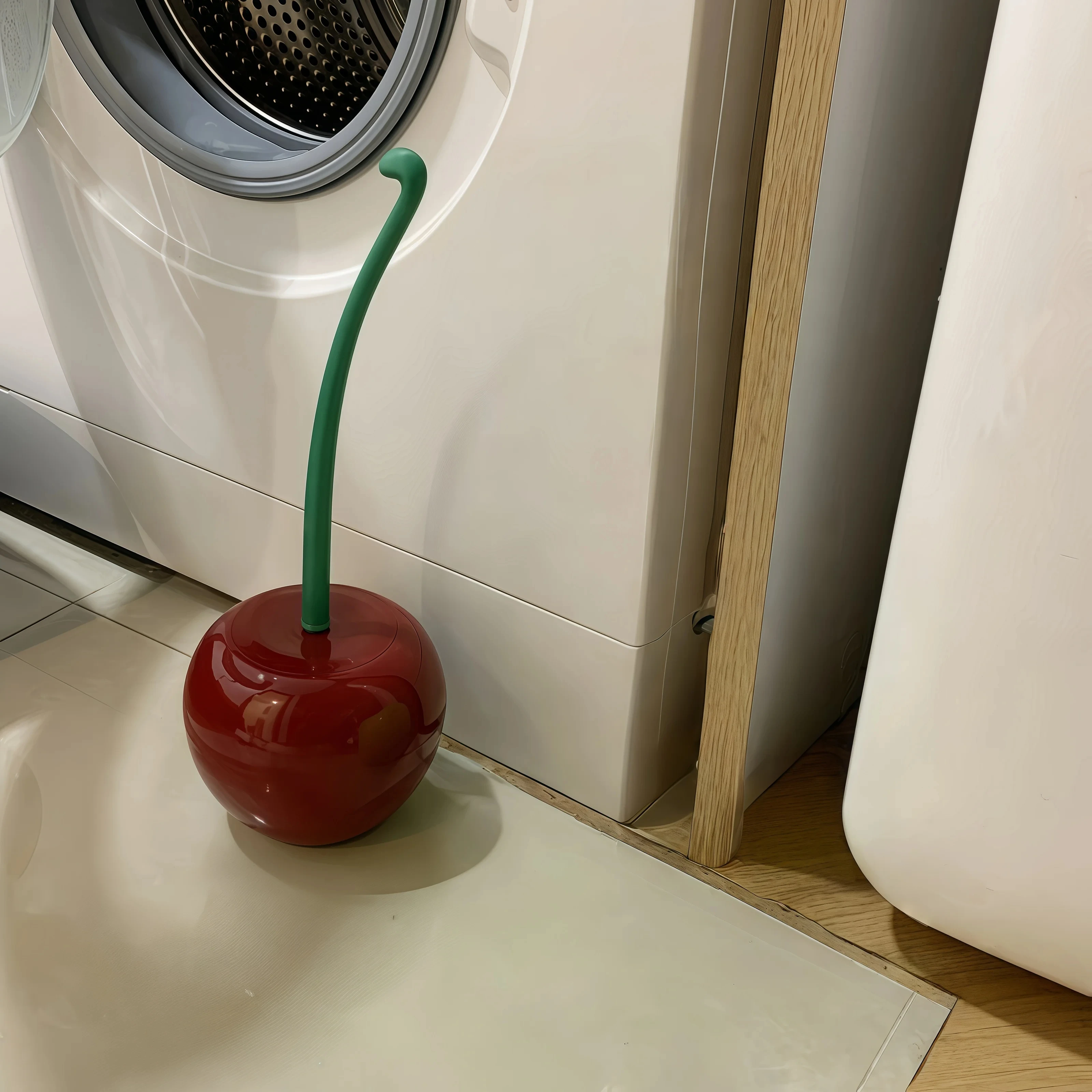 Kreatives Toilettenbürstenset in Kirschform mit langem Griff – Halter für Badezimmerreinigungswerkzeuge, elegantes Accessoire für die Toilettenhygiene_voghion.com