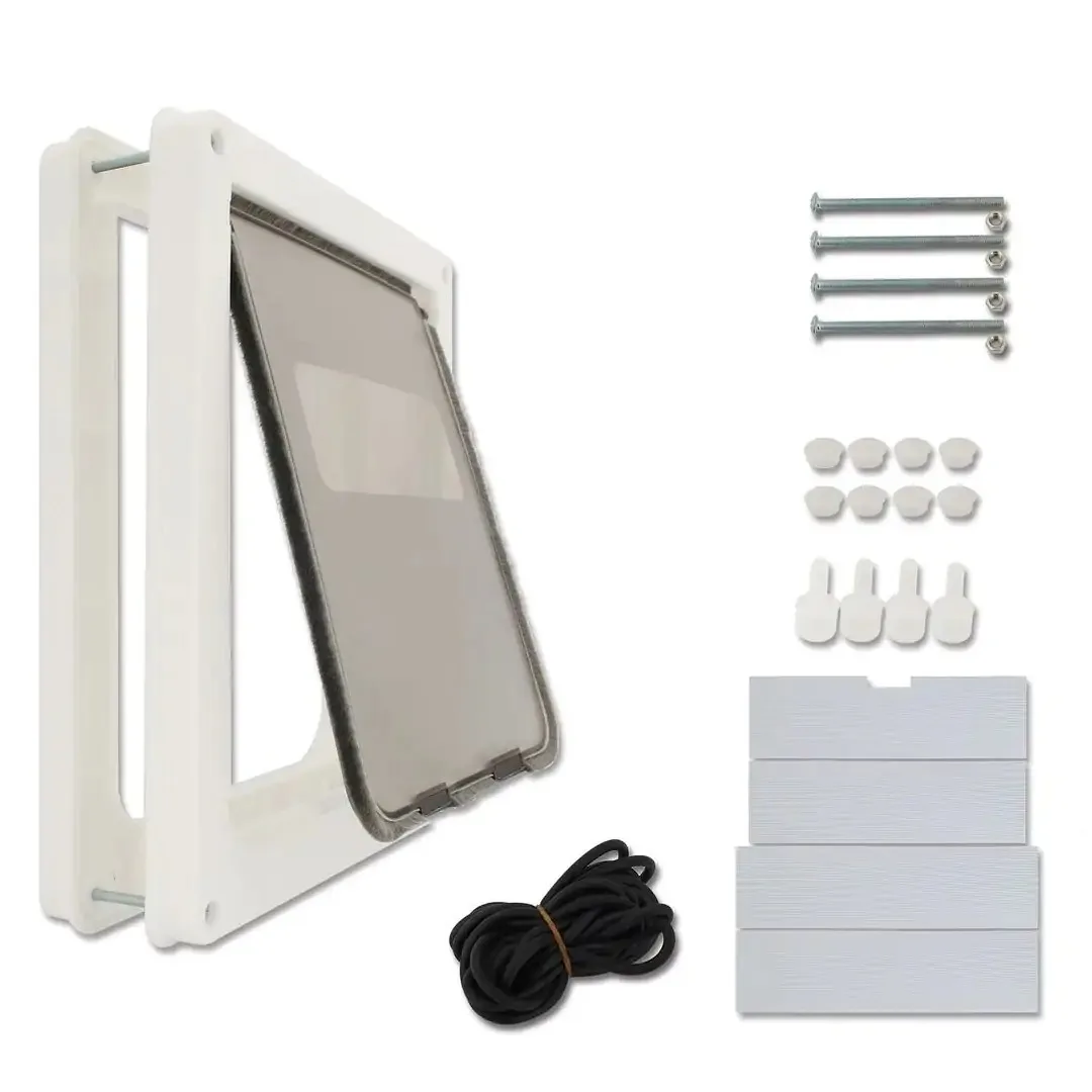 Dog Cat Flap Door Lock Security Flap Door Dog Cat Kitten Puppy Safety Gate ABS Plastic Large Pet Supplies
