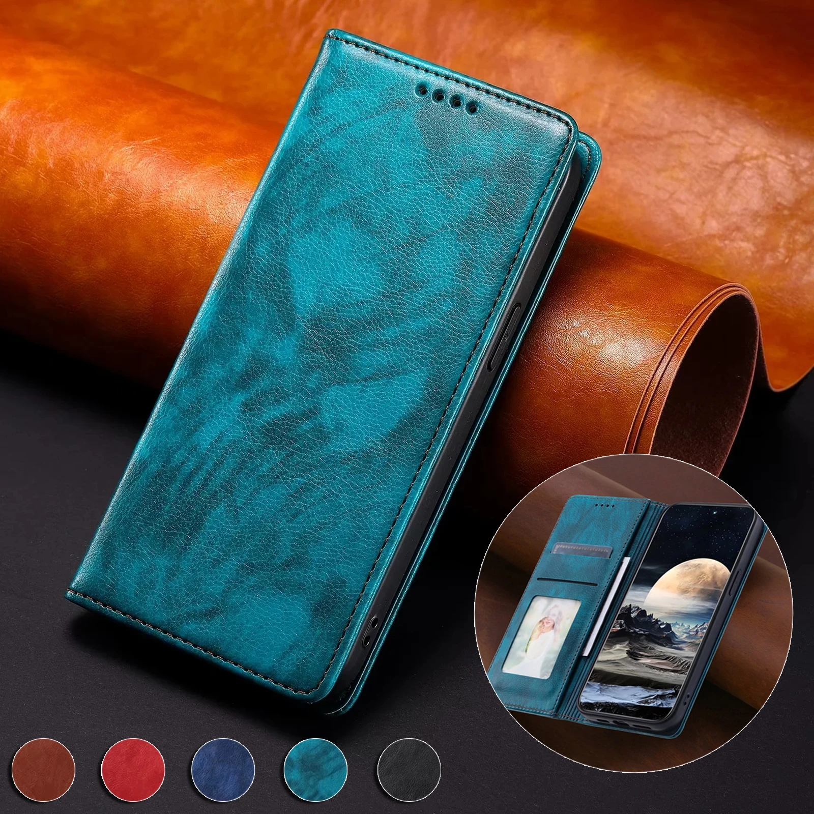 Premium Flip Leather Wallet Phone Case - Magnetic Closure, Multifunctional Cover