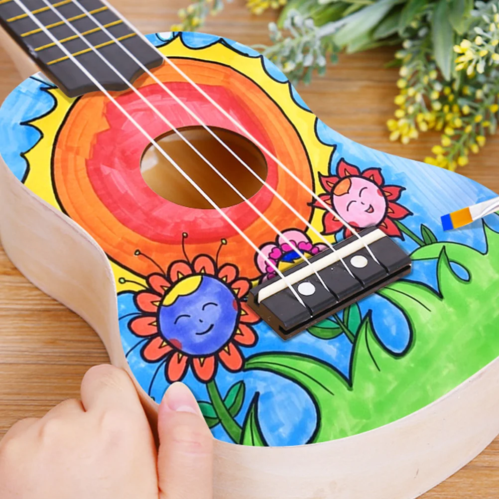 Wood Toys Ukelele Beginner Guitar Ukulele DIY Material Handmade Kit Instrument Crafts Supplies ukulele set Child Scream