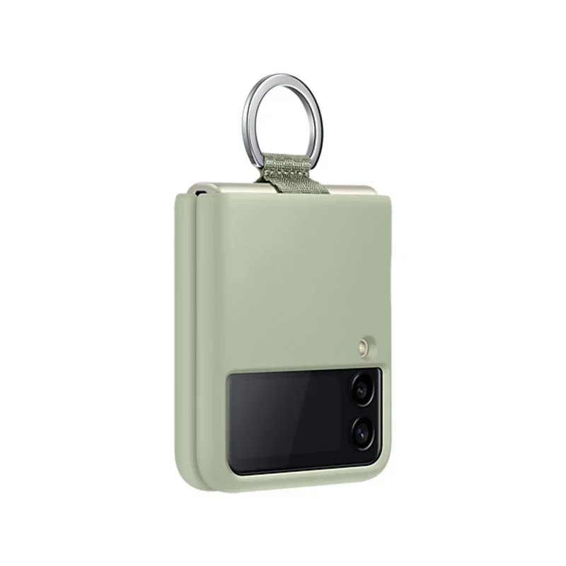 New Silicone Phone Case For Samsung Galaxy Z Flip 3 Flip3 5G Silicone Cover with Ring Phone Protection Cover Soft Back Cover
