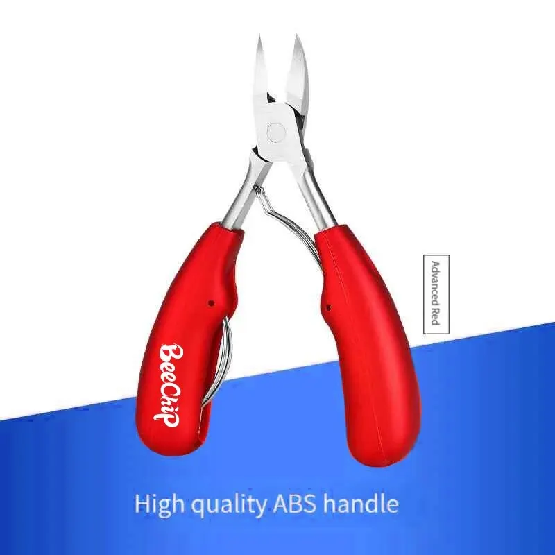 Nail Clipper Stainless Steel Nail Groove Pliers Bent Nose Plier Dead Skin Clipper Rubber Handle Onychomycosis Ingrowing
