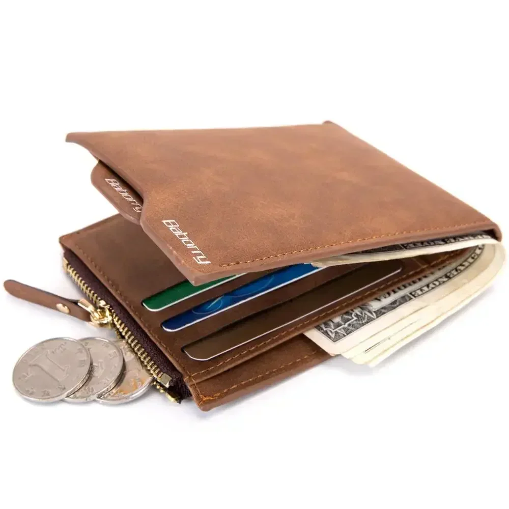 

BABORRY 2023 Fashion Anti RFID Blocking Men's Credit Card Holder Small Wallet ID Bank Card Case Protection Purse For Men