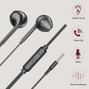 Auricolari intrauricolari da 3,5 mm cablati con microfono Auricolari bianchi e neri per telefoni MP3 MP4 Samsung Huawei Xiaomi