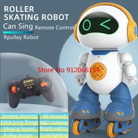 360 ° Rotation Remote Control Robot Model Early Education Puzzl Dance High Tech Cool Lighting Boy Light RC Robot Children Gift 1