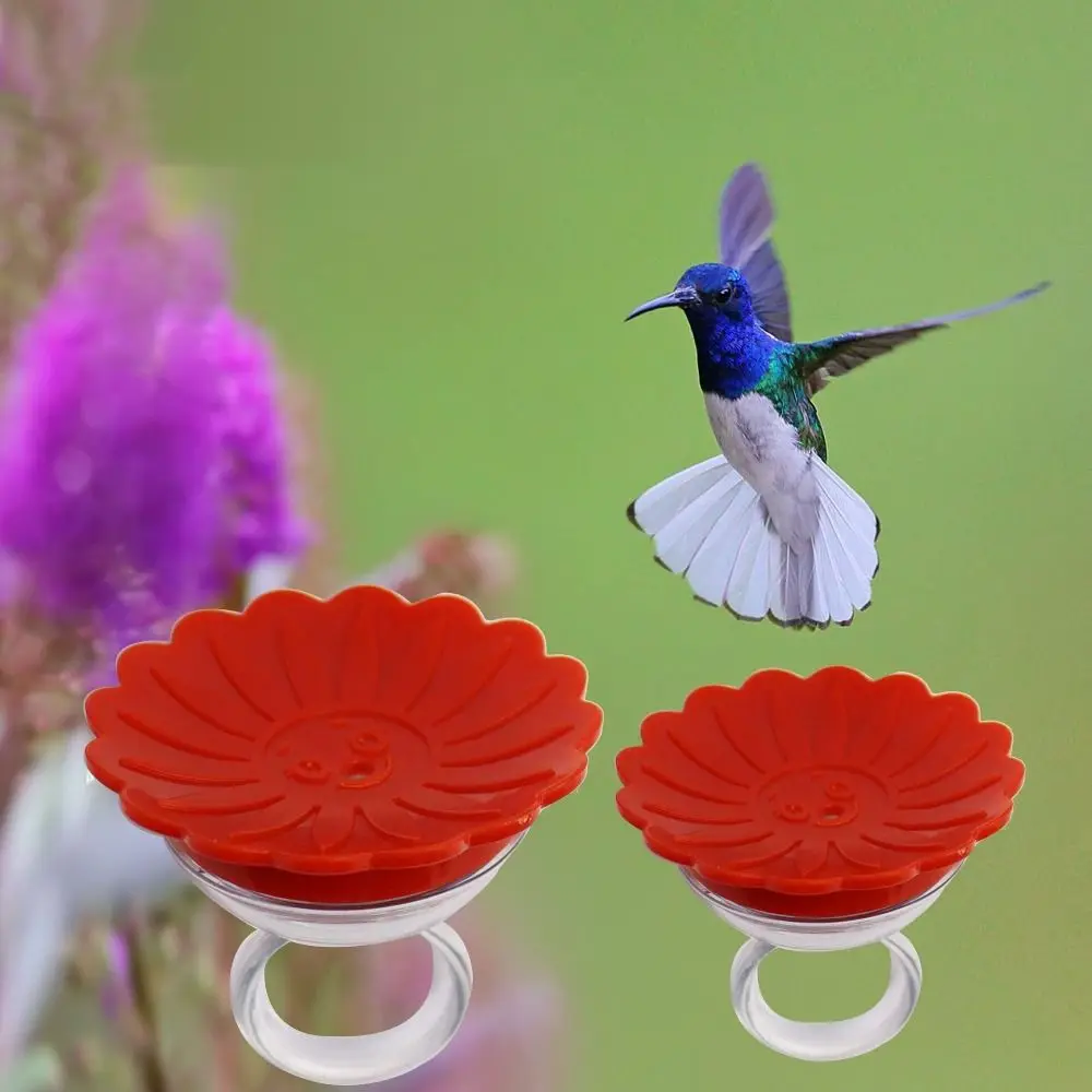 1Pc Creative Birds Water Feeder With Ring Handheld Flower Shape Hummingbird Drinker Practical Portable Plastic Bird Accessories